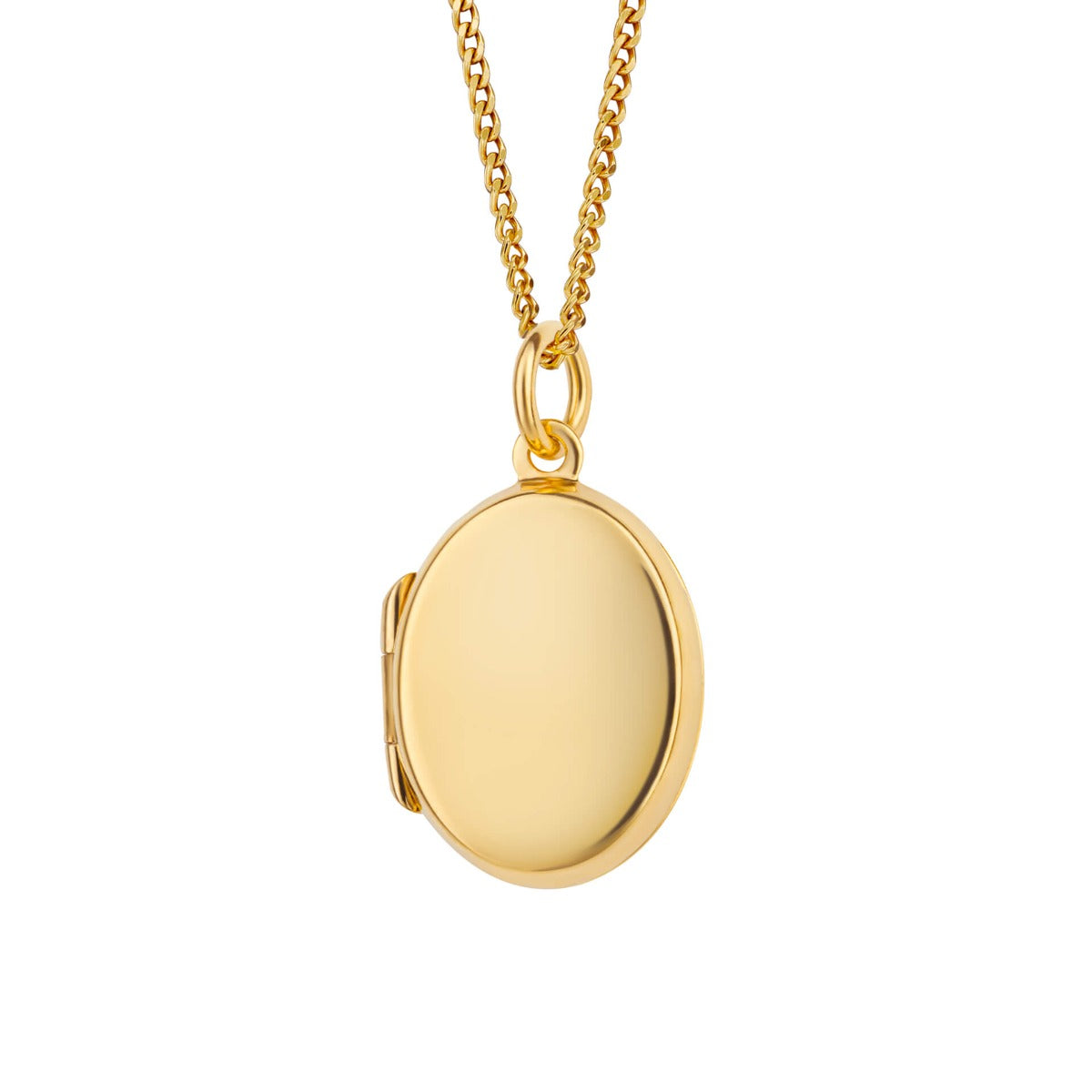 Gecko Jewellery Small Oval Locket Pendant | Engravable Sterling Silver