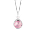 Gecko Jewellery Recycled Sterling Silver Coloured Crystal Teardrop Pendant