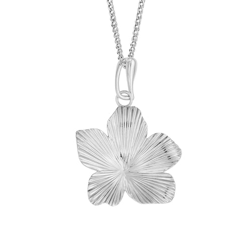 Gecko Jewellery 3D Floral Pendant – Recycled Sterling Silver Necklace