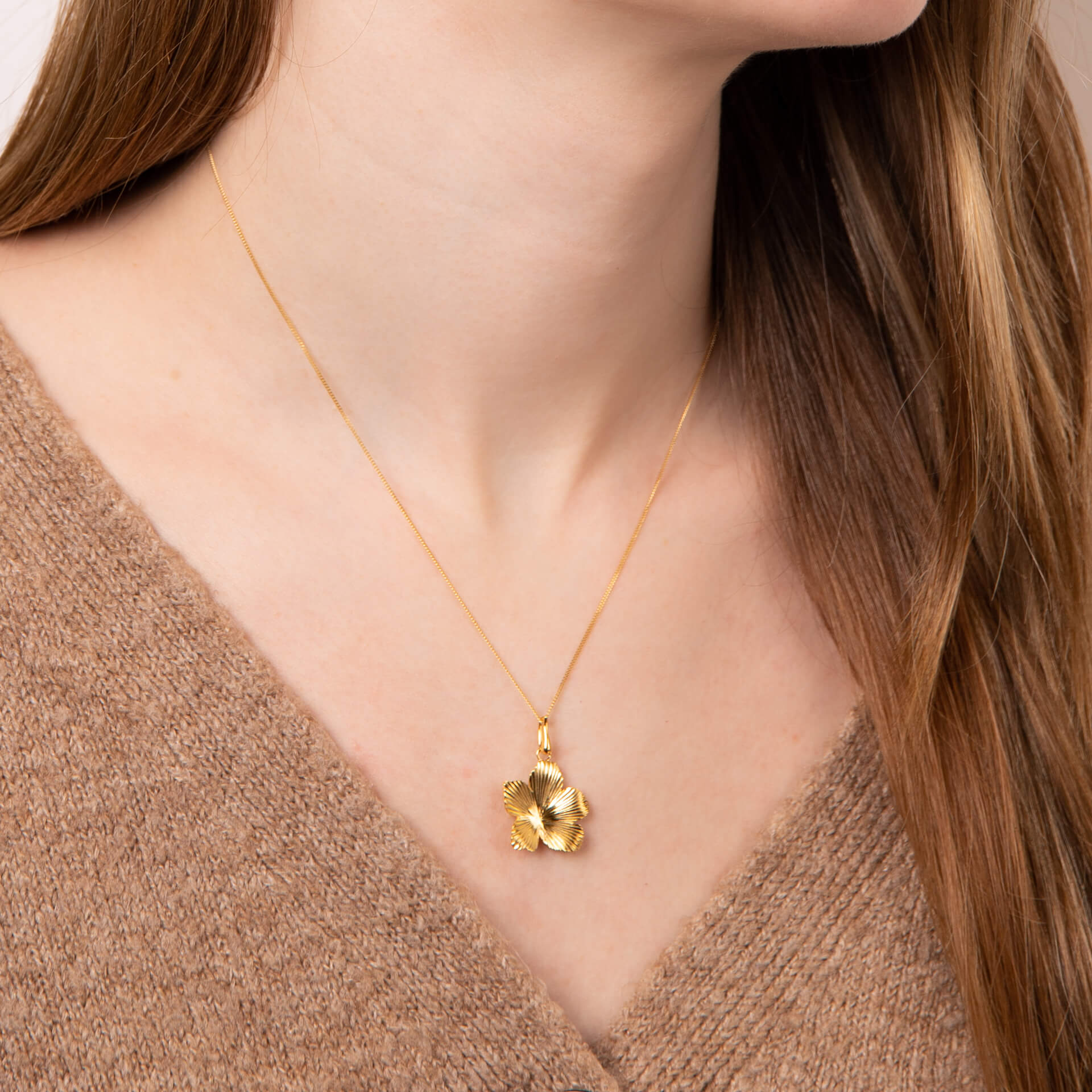 Gecko Jewellery 3D Floral Pendant – Recycled Sterling Silver Necklace