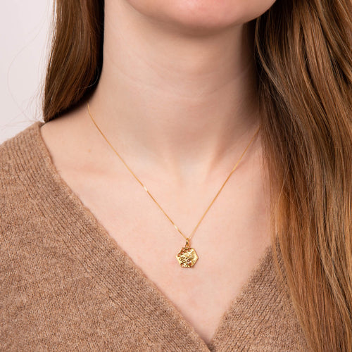 Gecko Jewellery Bee Pendant – Yellow Gold Plated Topaz Cubic Zirconia