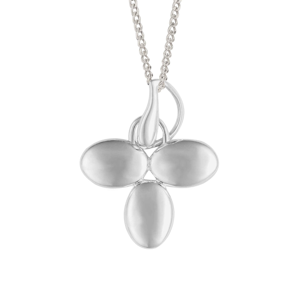 Gecko Jewellery Puffed Tri-Petal Pendant in Recycled Sterling Silver