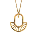 Gecko Jewellery Geometric Fan Drop Pendant | Gold Plated Silver