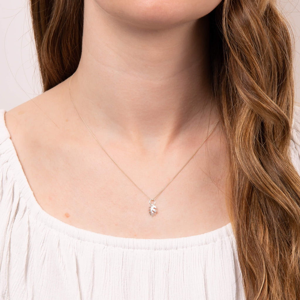 Gecko Jewellery Recycled Sterling Silver Palm Leaf Pendant Charm