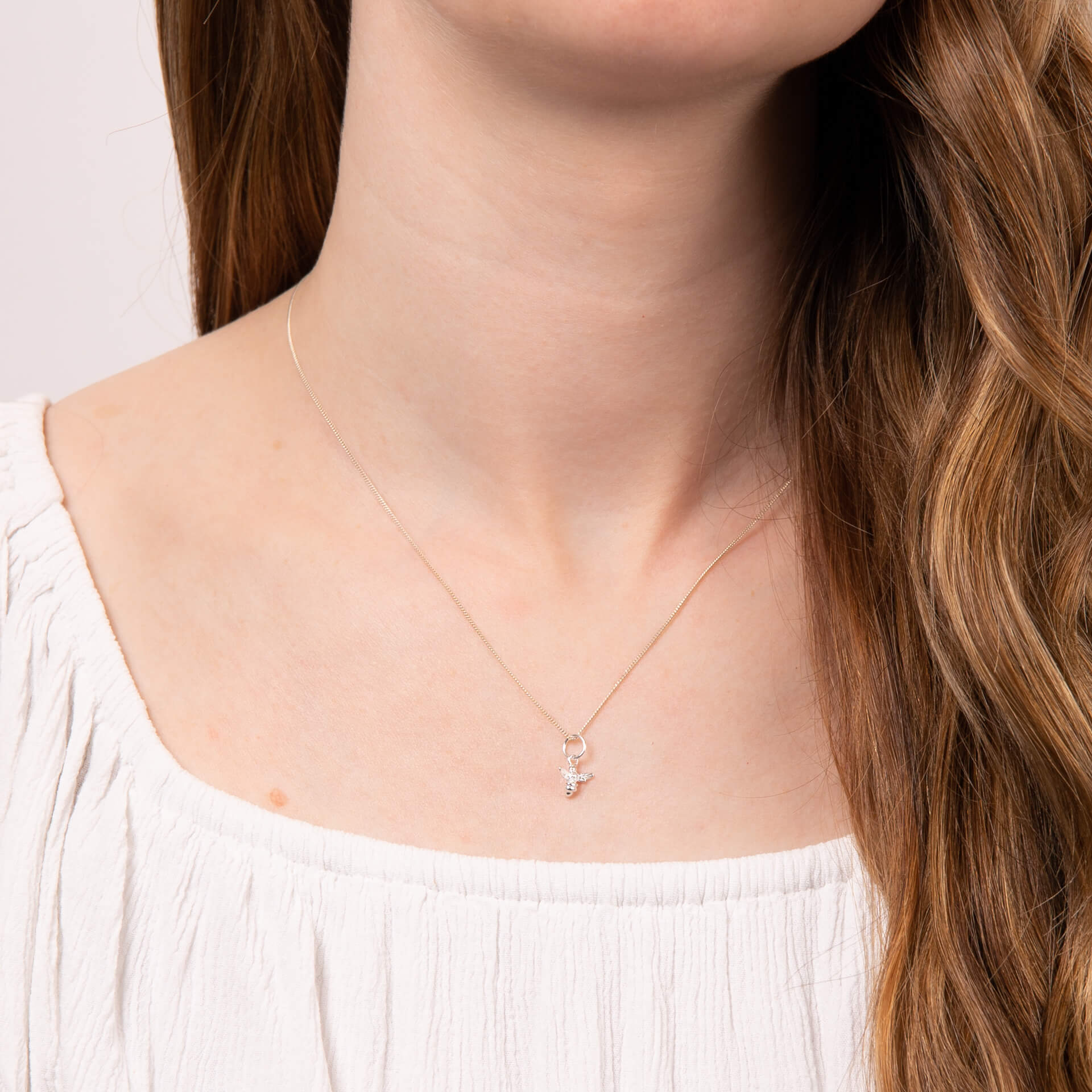 Gecko Jewellery Bee Charm Pendant – Recycled Silver & Cubic Zirconia