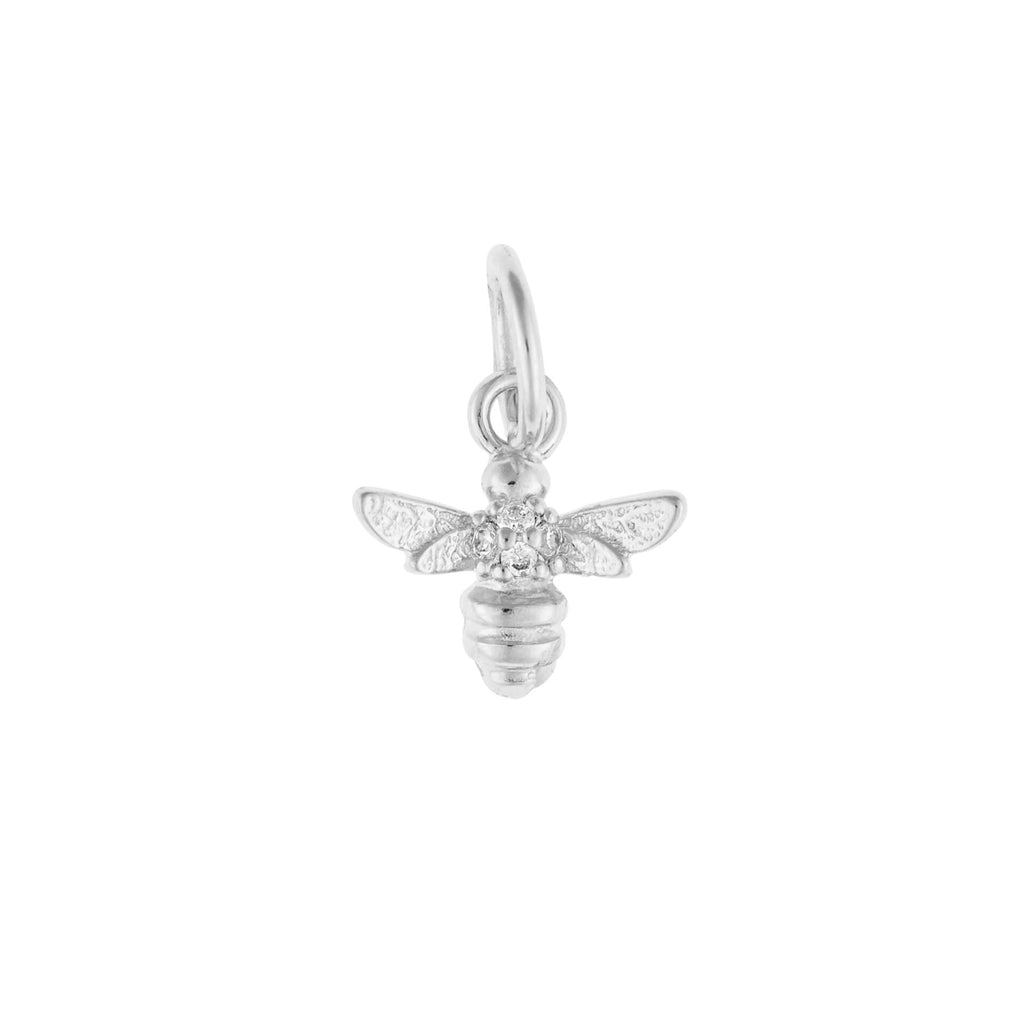Gecko Jewellery Bee Charm Pendant – Recycled Silver & Cubic Zirconia