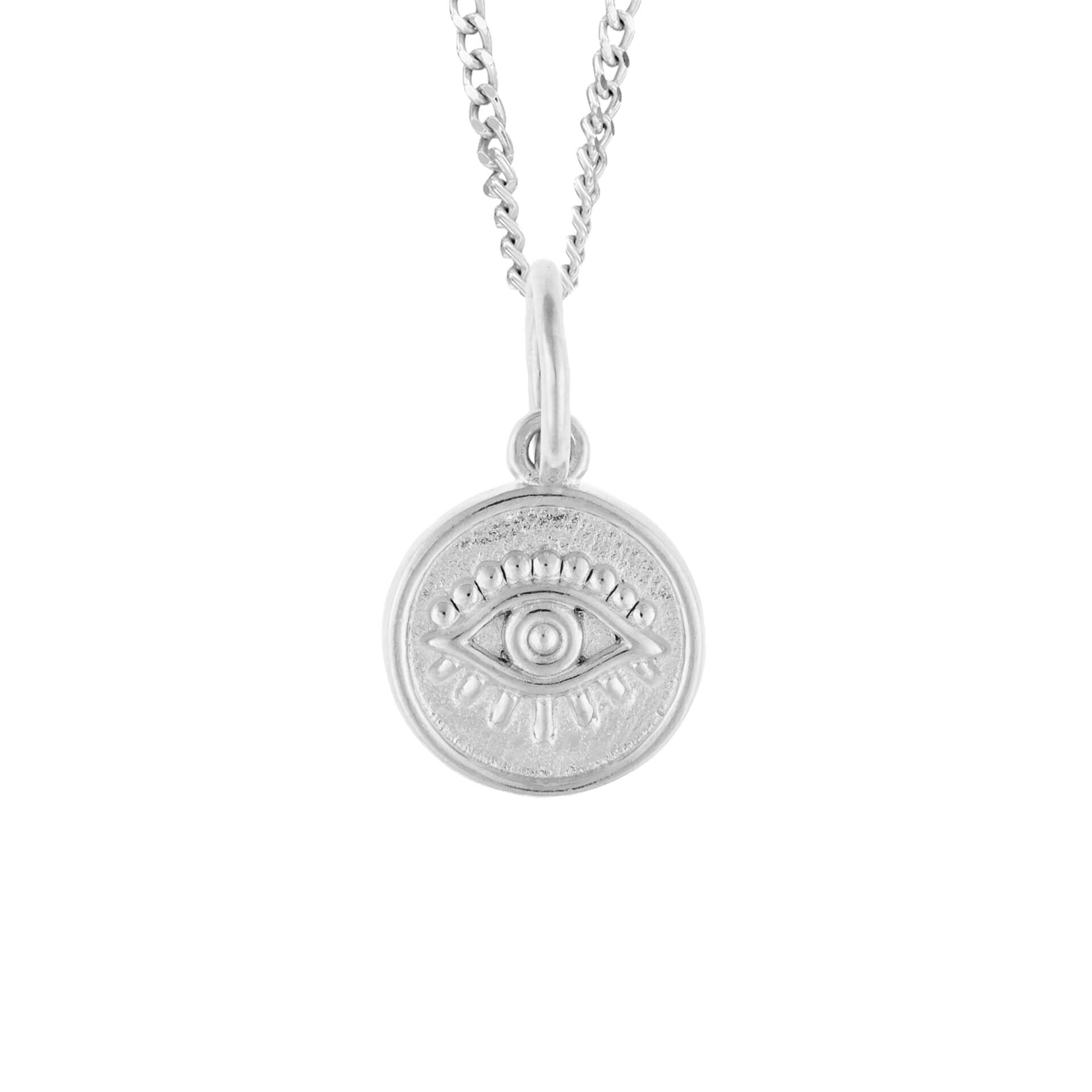 Evil Eye Charm Pendant in Recycled Sterling Silver | Gecko Jewellery