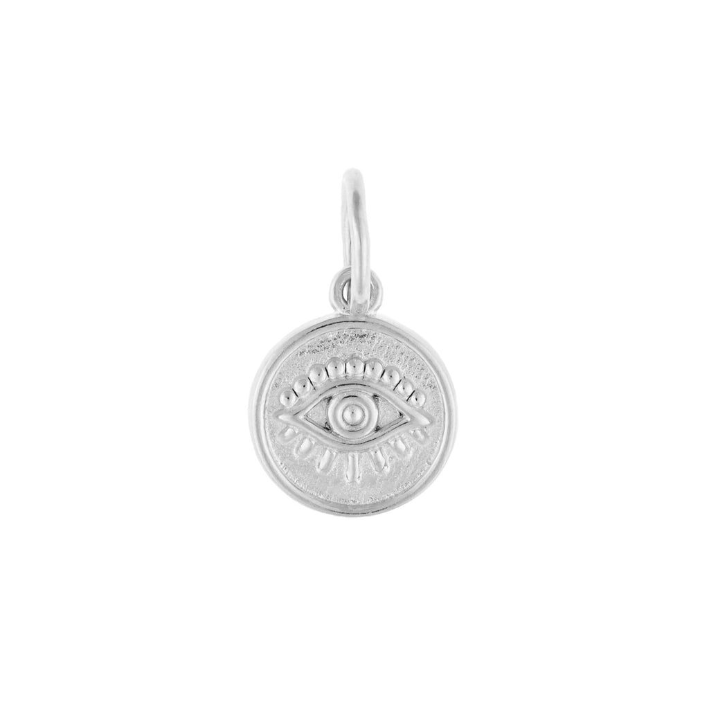 Evil Eye Charm Pendant in Recycled Sterling Silver | Gecko Jewellery
