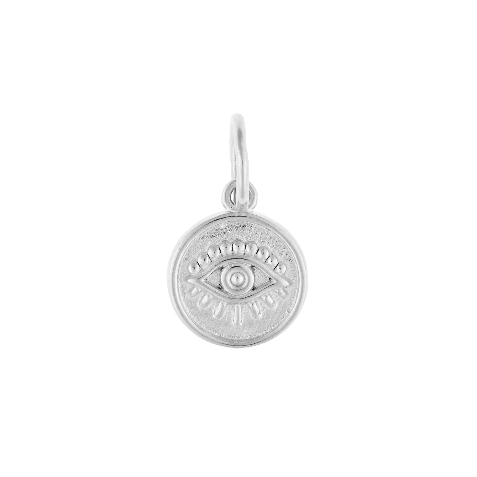Evil Eye Charm Pendant in Recycled Sterling Silver | Gecko Jewellery