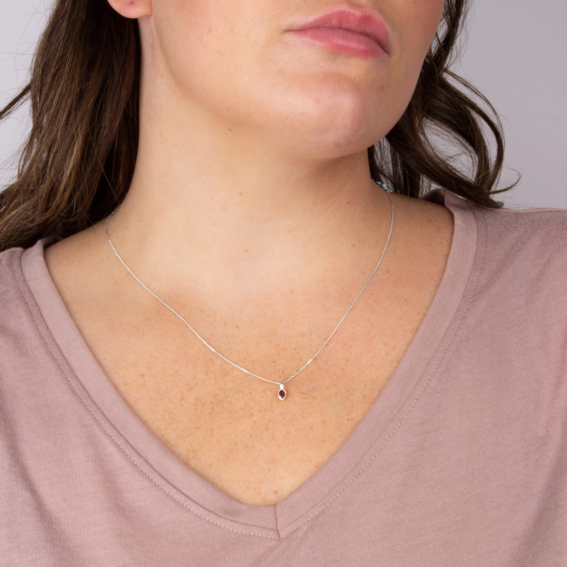Gecko Jewellery Semi-Precious Birthstone Pendant in Sterling Silver