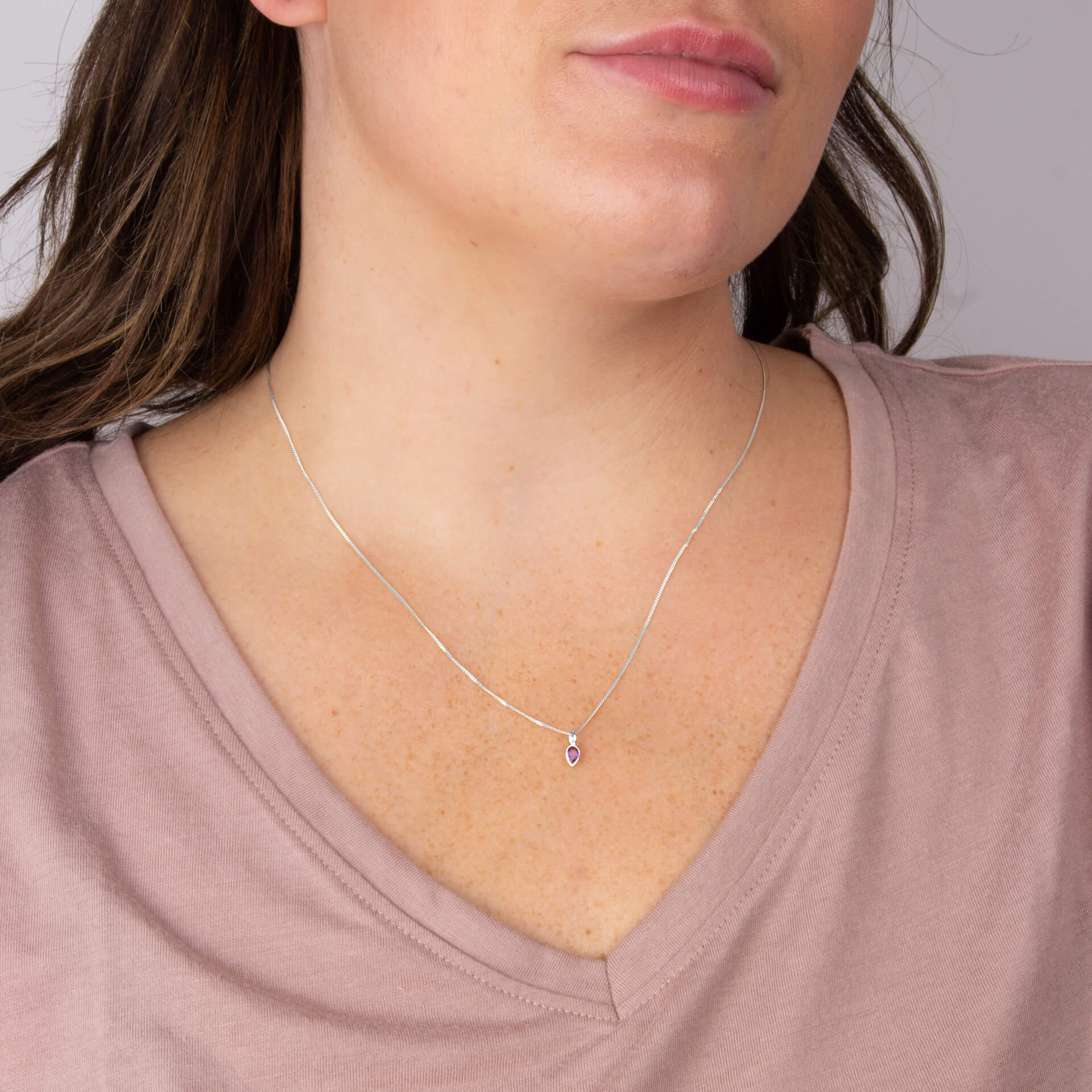 Gecko Jewellery Semi-Precious Birthstone Pendant in Sterling Silver