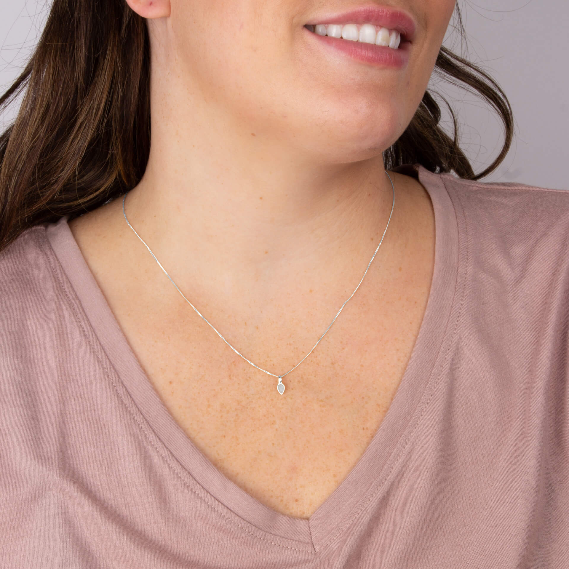 Gecko Jewellery Semi-Precious Birthstone Pendant in Sterling Silver