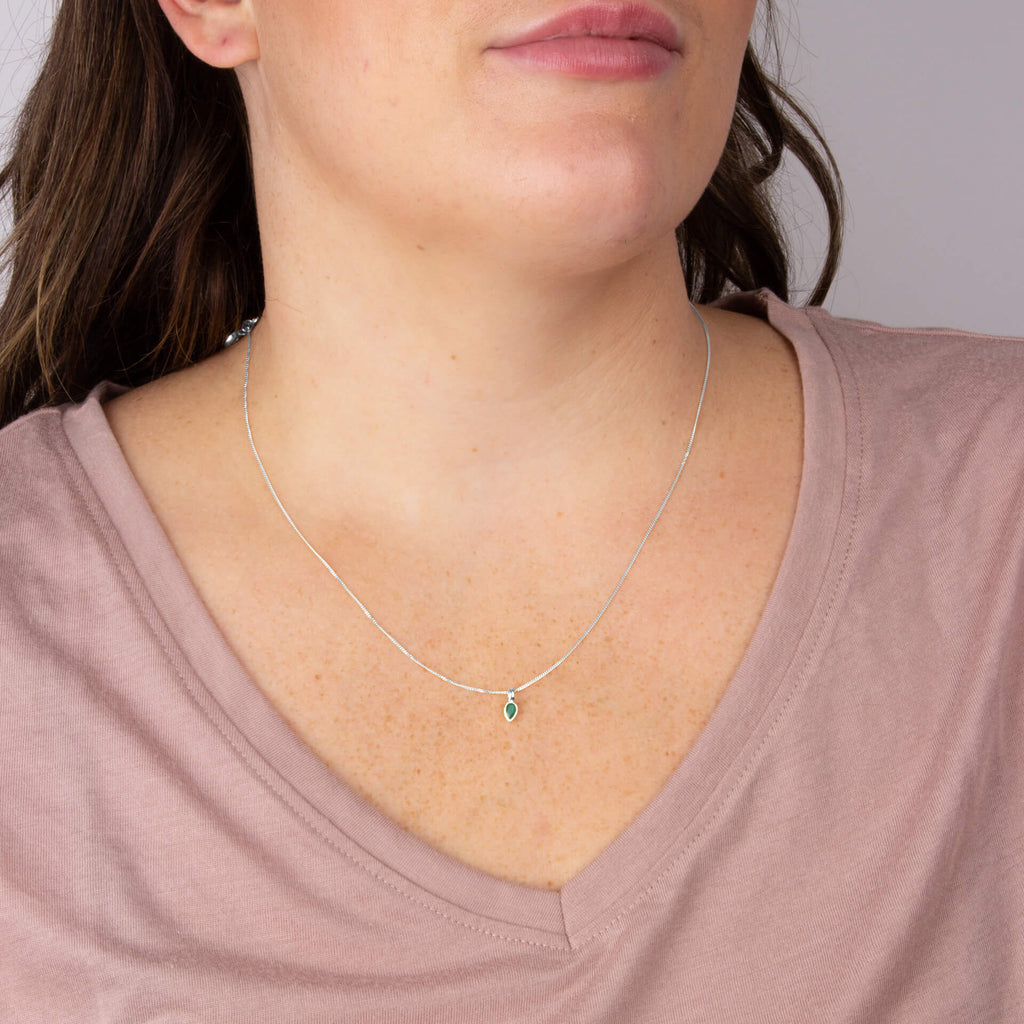 Gecko Jewellery Semi-Precious Birthstone Pendant in Sterling Silver