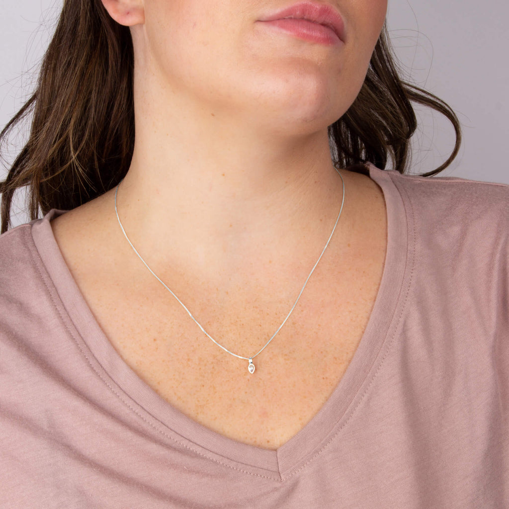 Gecko Jewellery Semi-Precious Birthstone Pendant in Sterling Silver