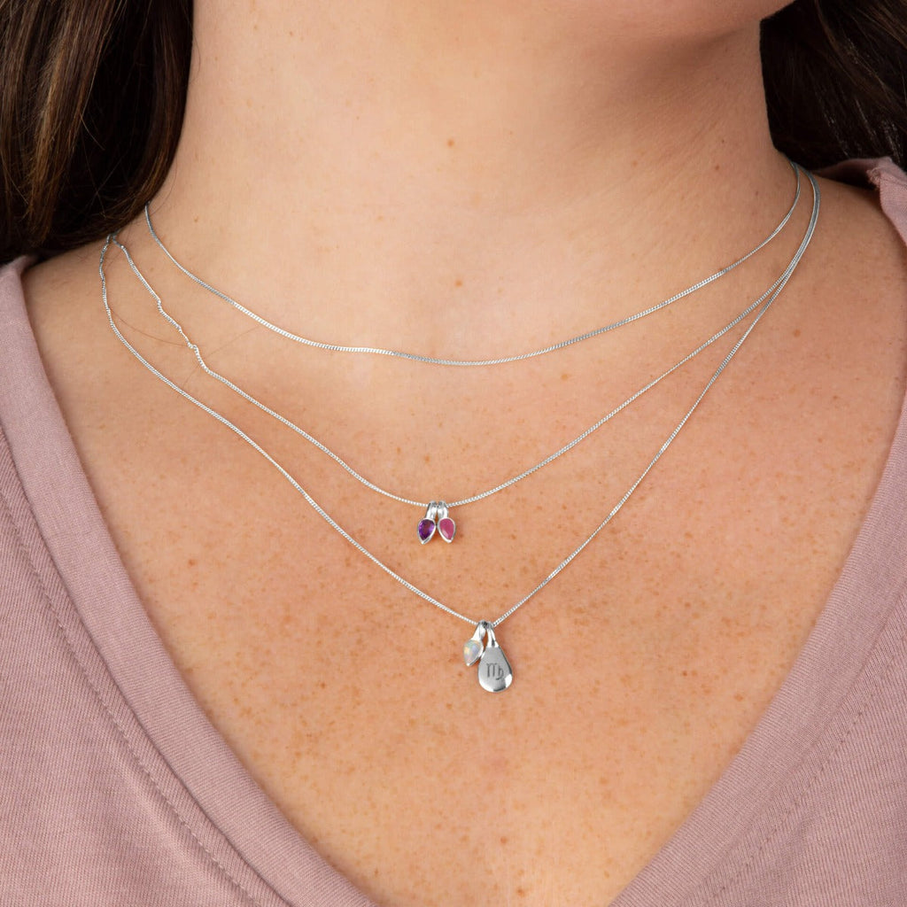 Gecko Jewellery Semi-Precious Birthstone Necklace | Recycled Silver