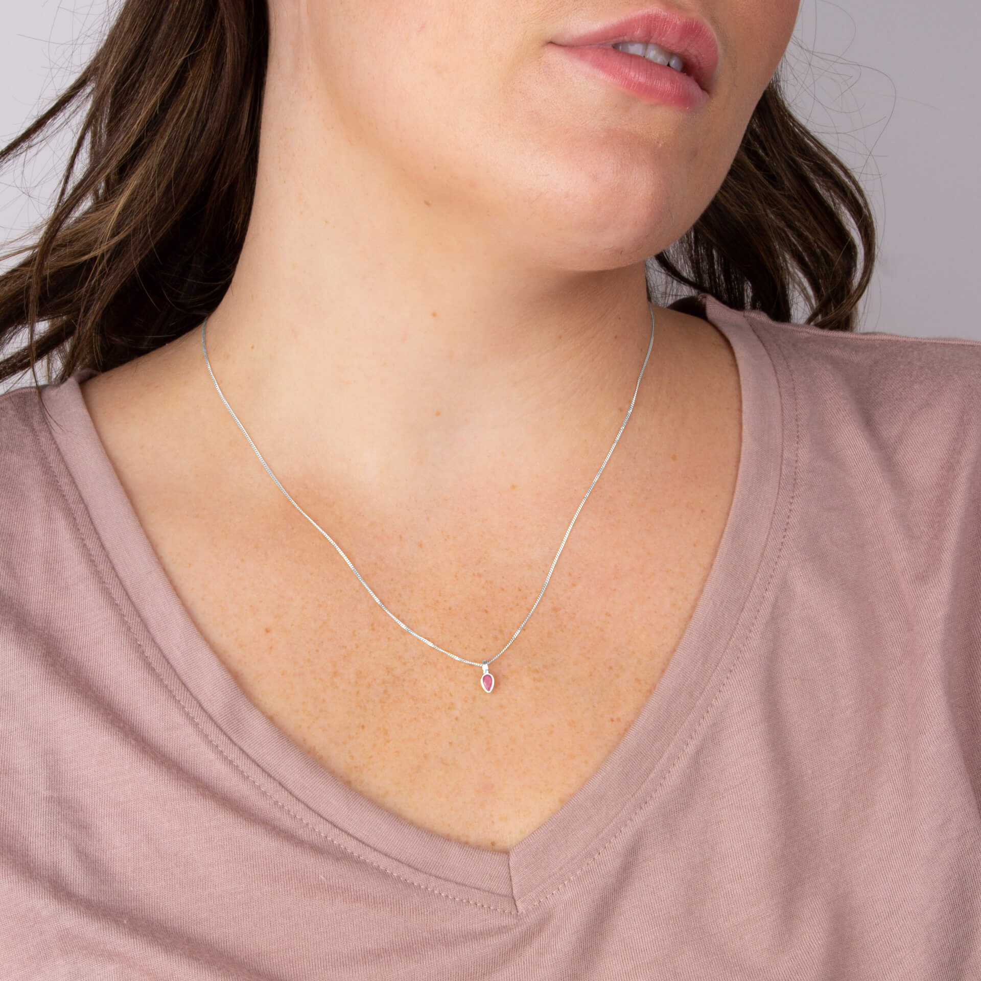 Gecko Jewellery Semi-Precious Birthstone Pendant in Sterling Silver