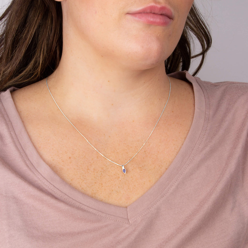 Gecko Jewellery Semi-Precious Birthstone Pendant in Sterling Silver