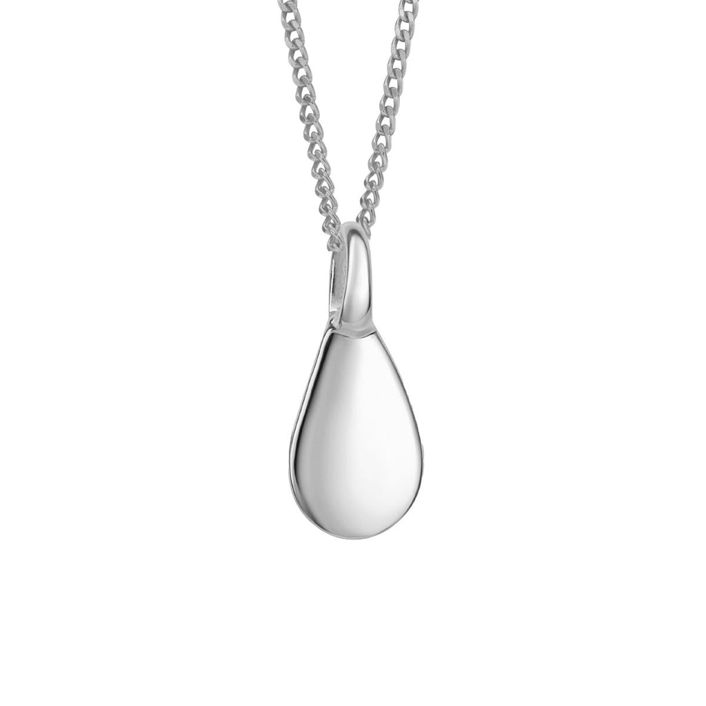 Gecko Jewellery Recycled Sterling Silver Engravable Droplet Tag Pendant