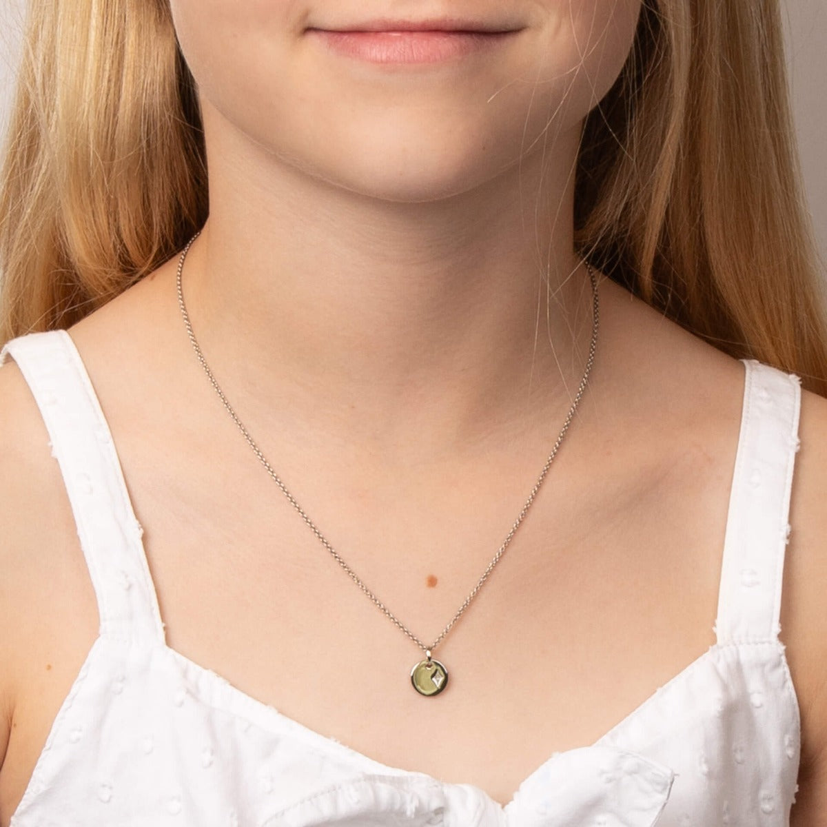 D For Diamond Platinum Plated Trace Chain 41cm-46cm