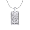 Gecko Jewellery Damascus Steel Rectangular Pendant – Classic Men's Style
