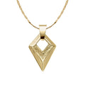 Gecko Jewellery Damascus Steel Arrowhead Pendant with Yellow Gold Plating