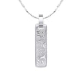 Gecko Jewellery Damascus Steel Narrow Bar Pendant – Elegant Men's Style