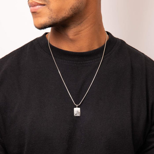 Gecko Jewellery Oxidized Sterling Silver Rectangular Trinity Pendant