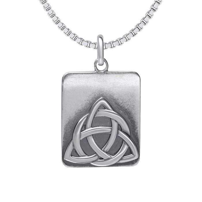 Gecko Jewellery Oxidized Sterling Silver Rectangular Trinity Pendant
