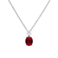 Gecko Jewellery Oval Zirconia Drop Pendant in Triple Plated Sterling Silver