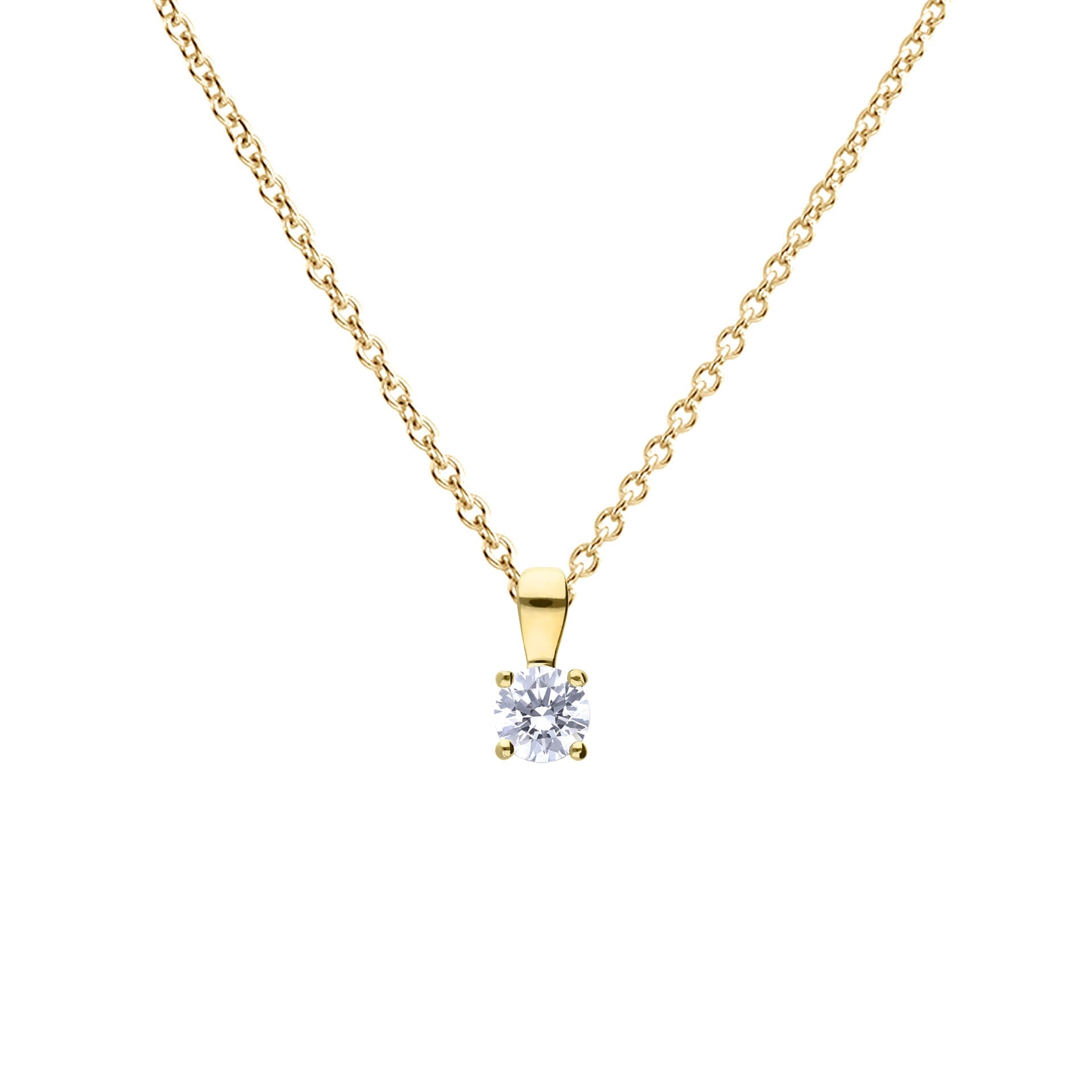 Gecko Jewellery Sterling Silver Four Claw Solitaire Zirconia Pendant