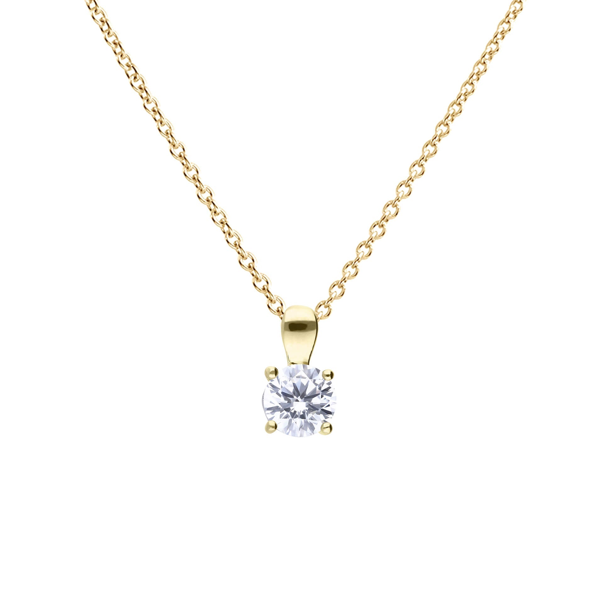 Gecko Jewellery Sterling Silver Four Claw Solitaire Zirconia Pendant