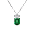 Gecko Jewellery Emerald Cut Zirconia Pendant in Sterling Silver