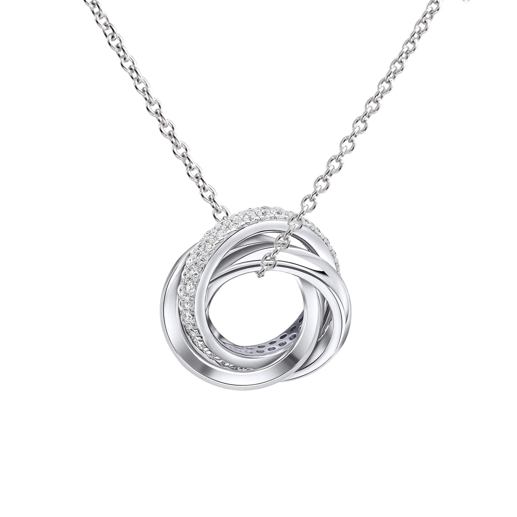 Gecko Jewellery Triple Twist Pendant – Sterling Silver with Diamonfire