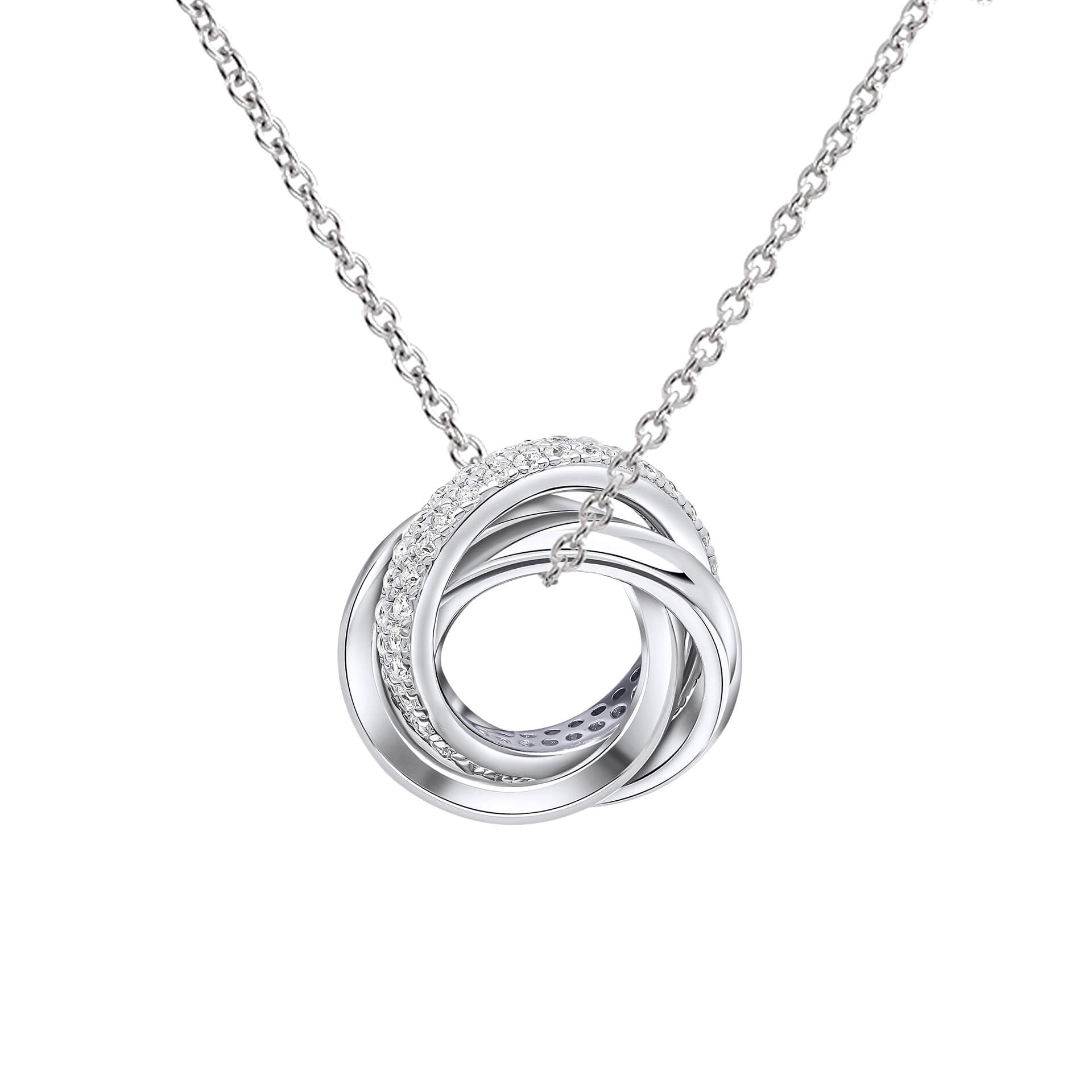 Gecko Jewellery Triple Twist Pendant – Sterling Silver with Diamonfire