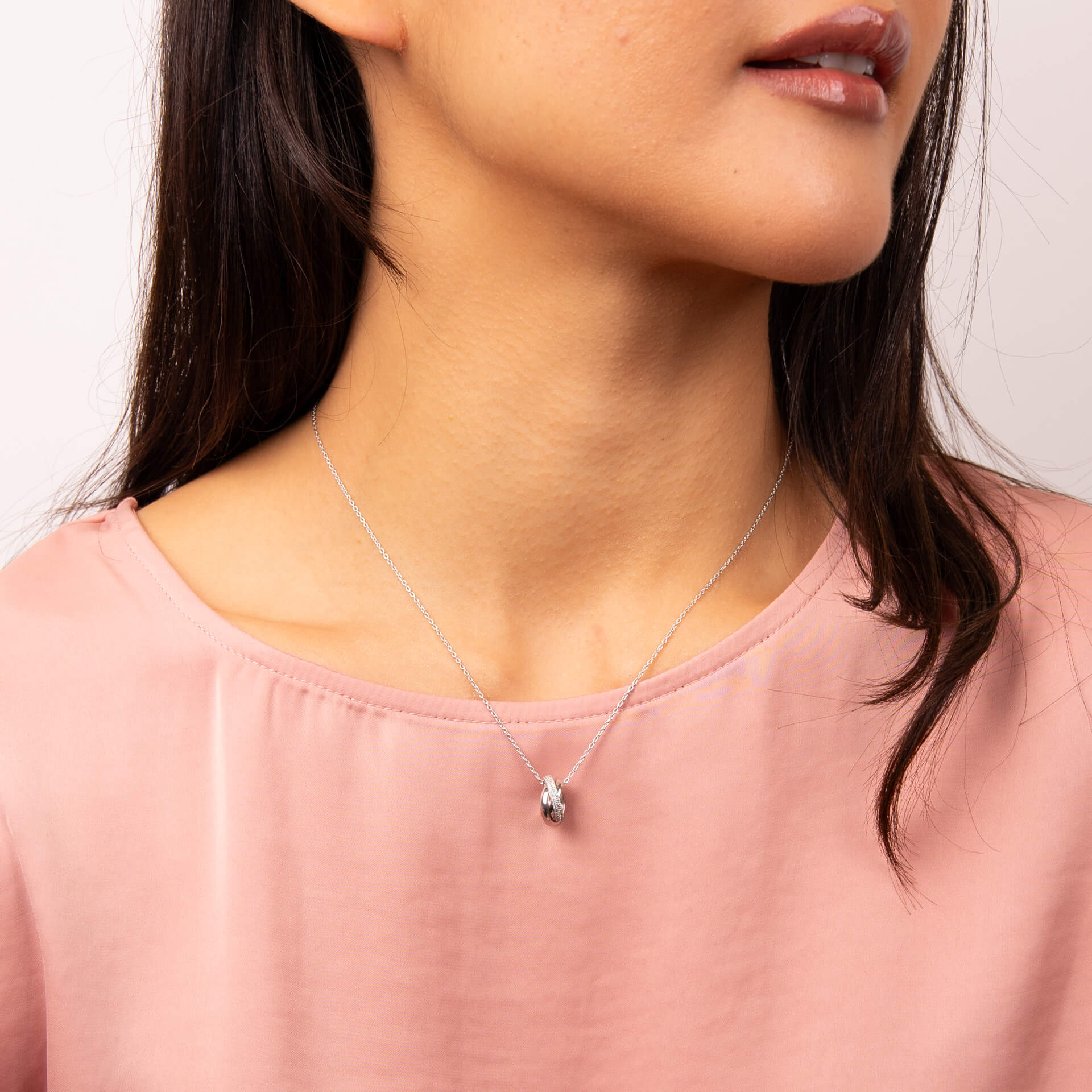Gecko Jewellery Triple Twist Pendant – Sterling Silver with Diamonfire