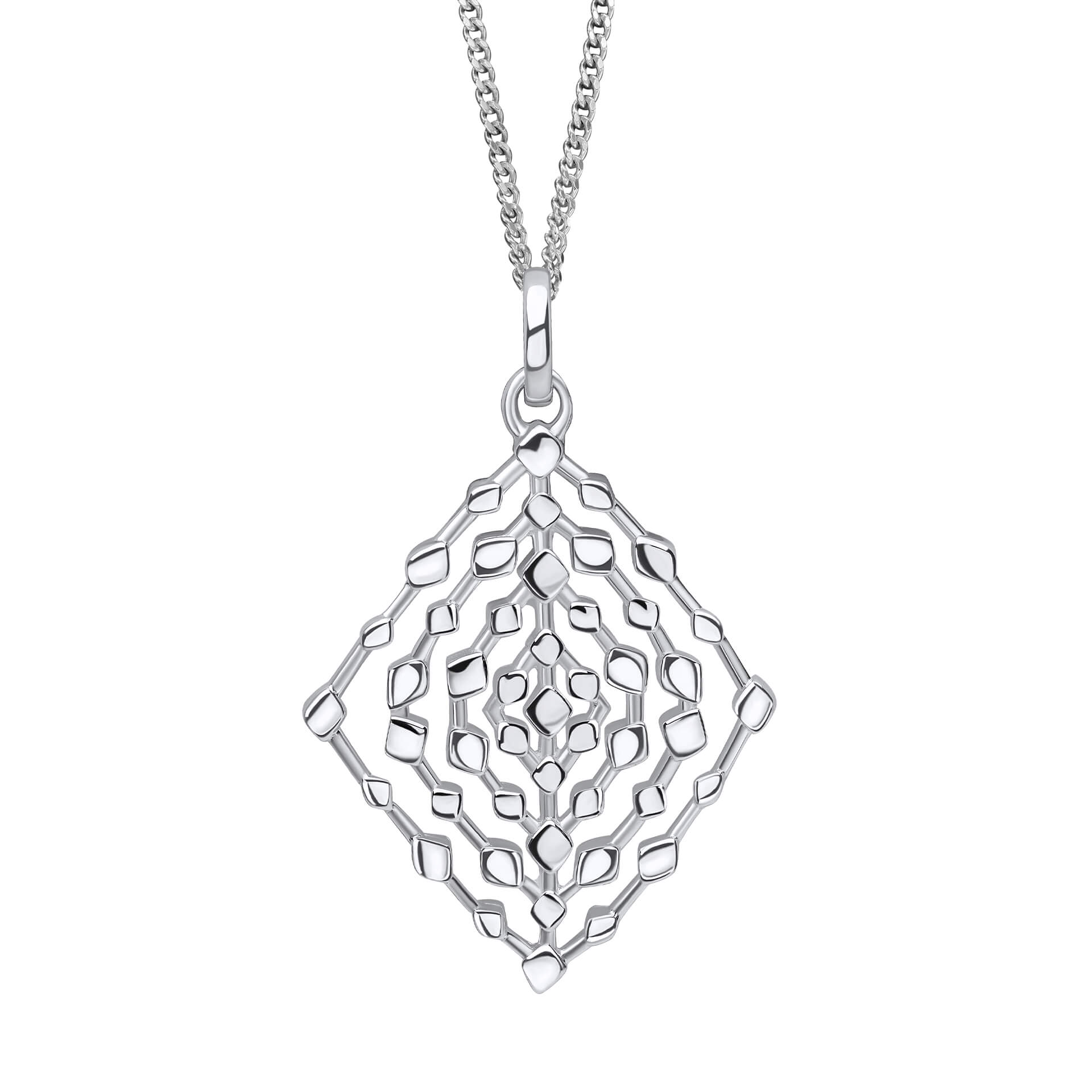 Gecko Jewellery Geometrical Lace Pendant | Recycled Sterling Silver
