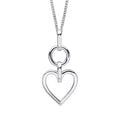 Gecko Jewellery Recycled Sterling Silver Open Heart Drop Pendant