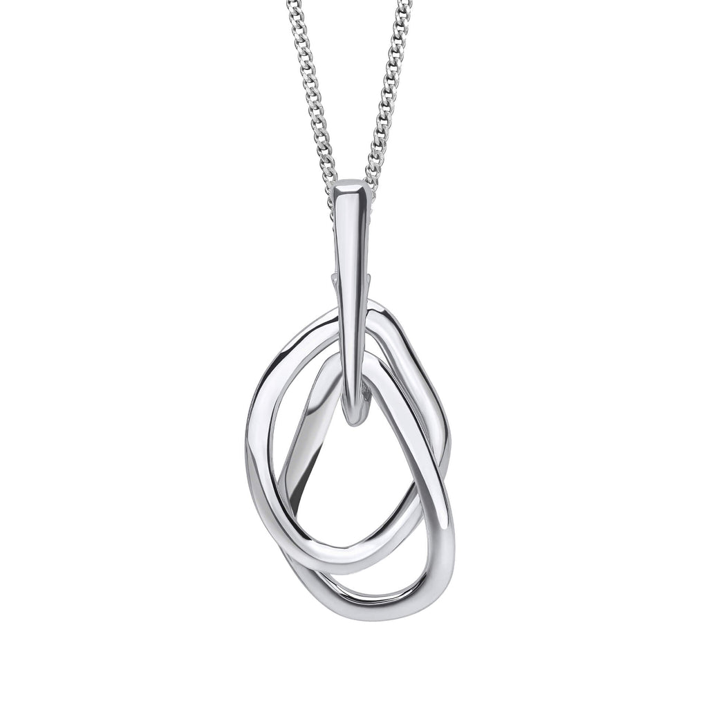 Gecko Jewellery Organic Interlinking Drop Pendant - Recycled Silver