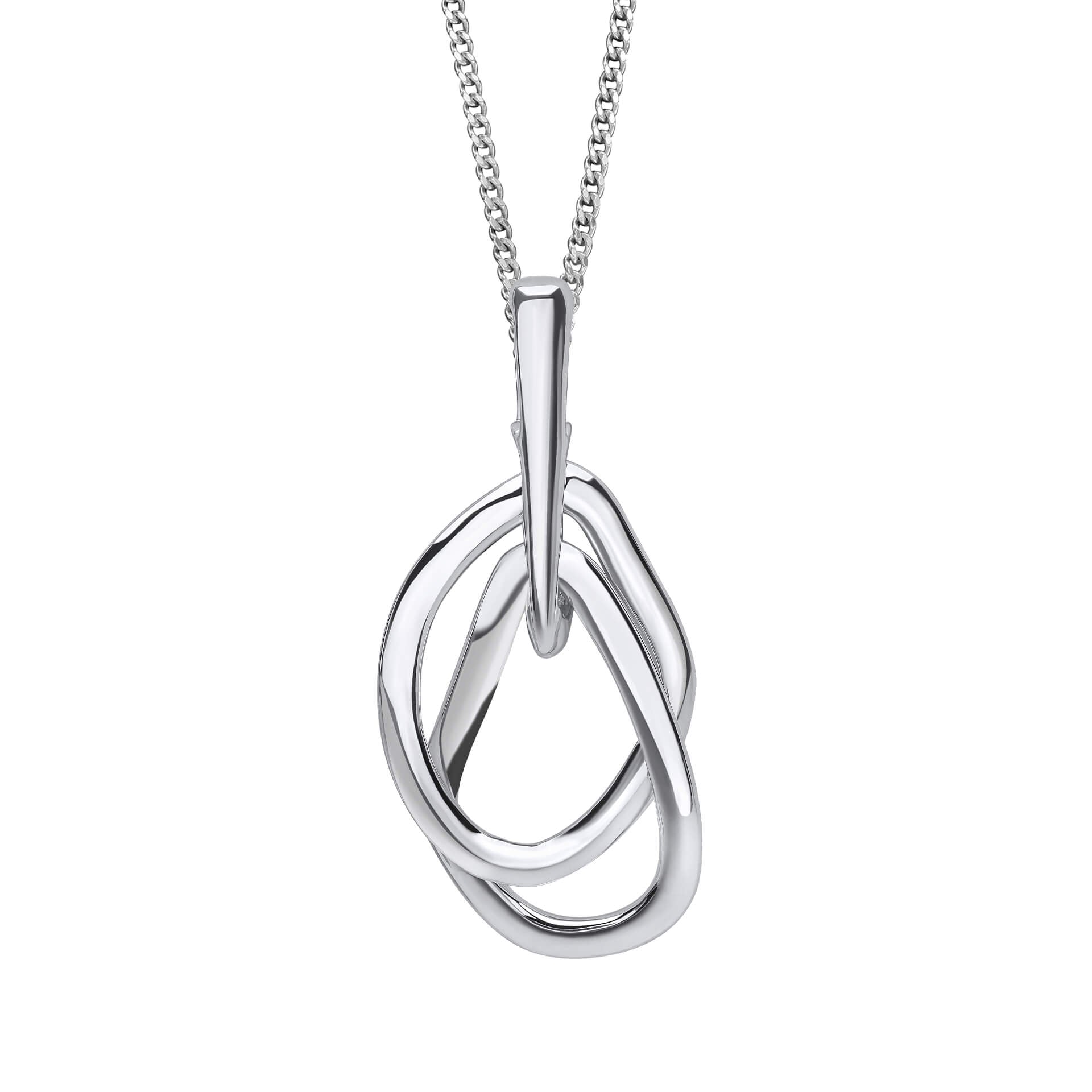 Gecko Jewellery Organic Interlinking Drop Pendant - Recycled Silver