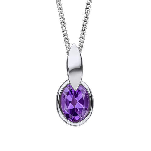 Amethyst Pendant in Recycled Sterling Silver | Gecko Jewellery Retail