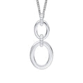 Gecko Jewellery Recycled Sterling Silver Double Oval Drop Pendant