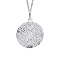 Gecko Jewellery Ripple Texture Round Disc Pendant in Sterling Silver
