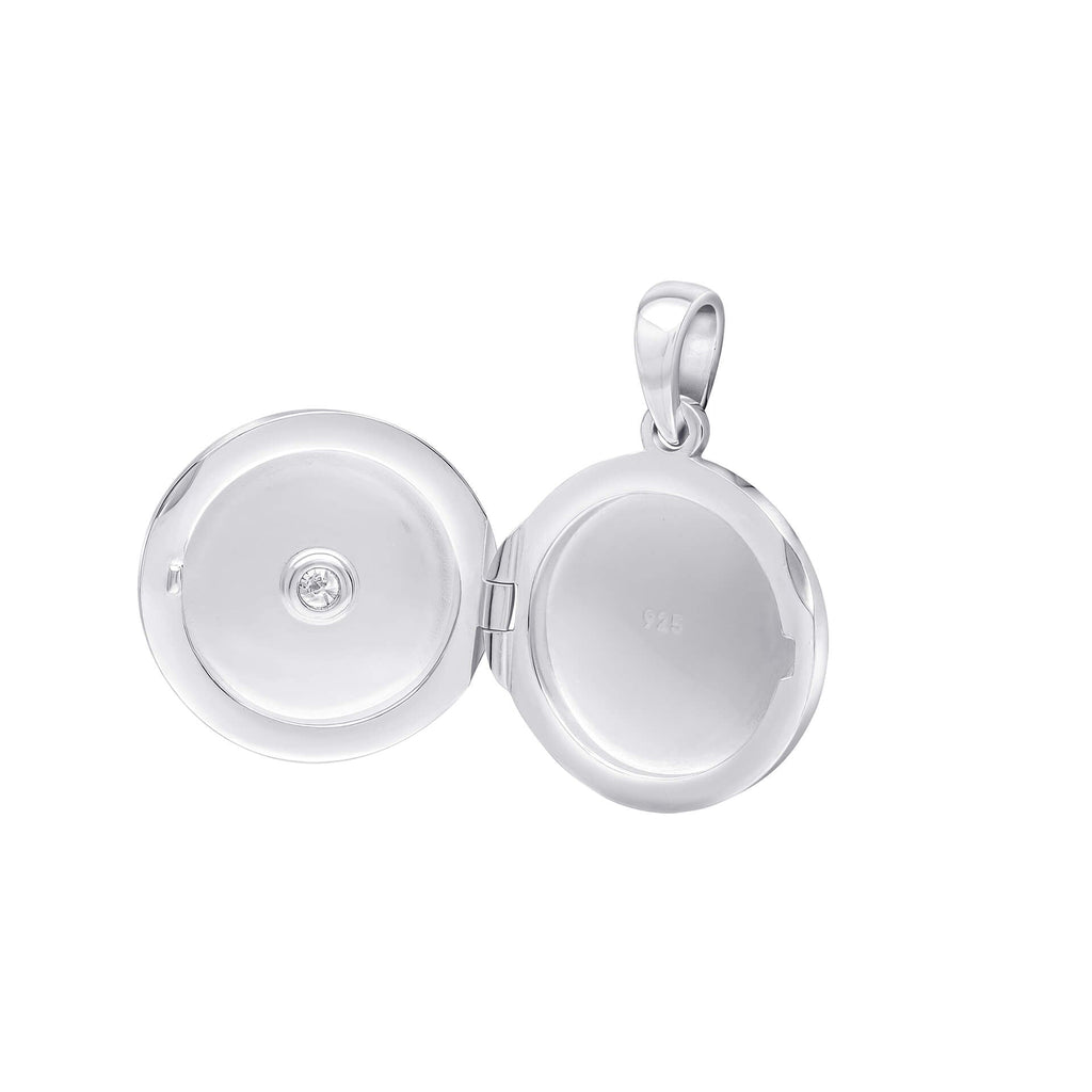 Gecko Jewellery Sunburst Round Locket Pendant – Recycled Sterling Silver