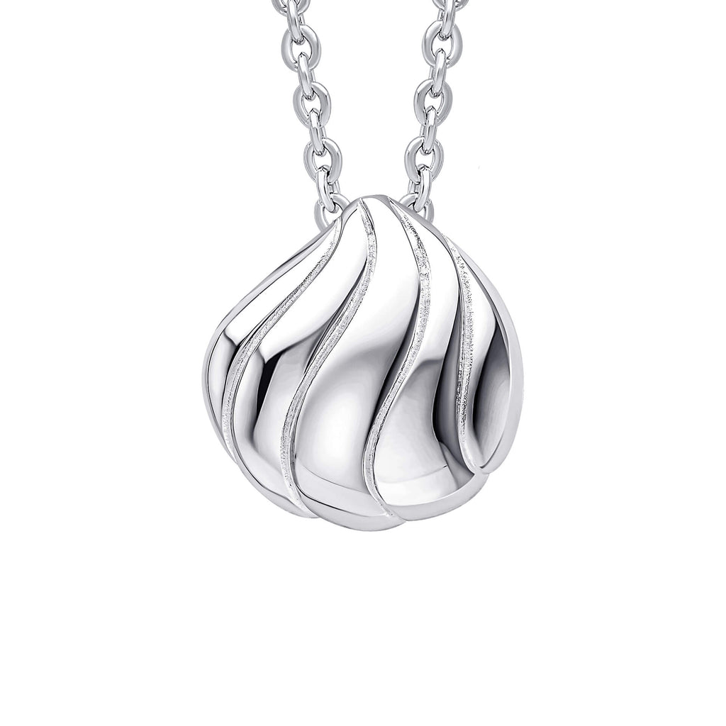 Gecko Jewellery | Organic Wave Teardrop Slider Pendant in Sterling Silver