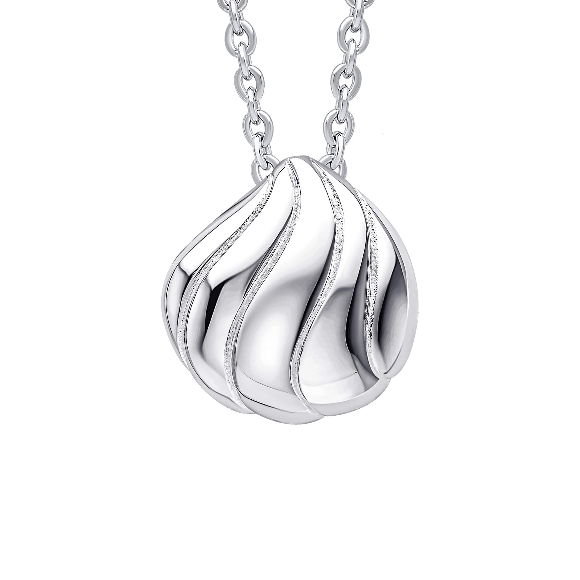 Gecko Jewellery | Organic Wave Teardrop Slider Pendant in Sterling Silver