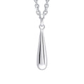 Gecko Jewellery Elongated Teardrop Pendant in Recycled Sterling Silver
