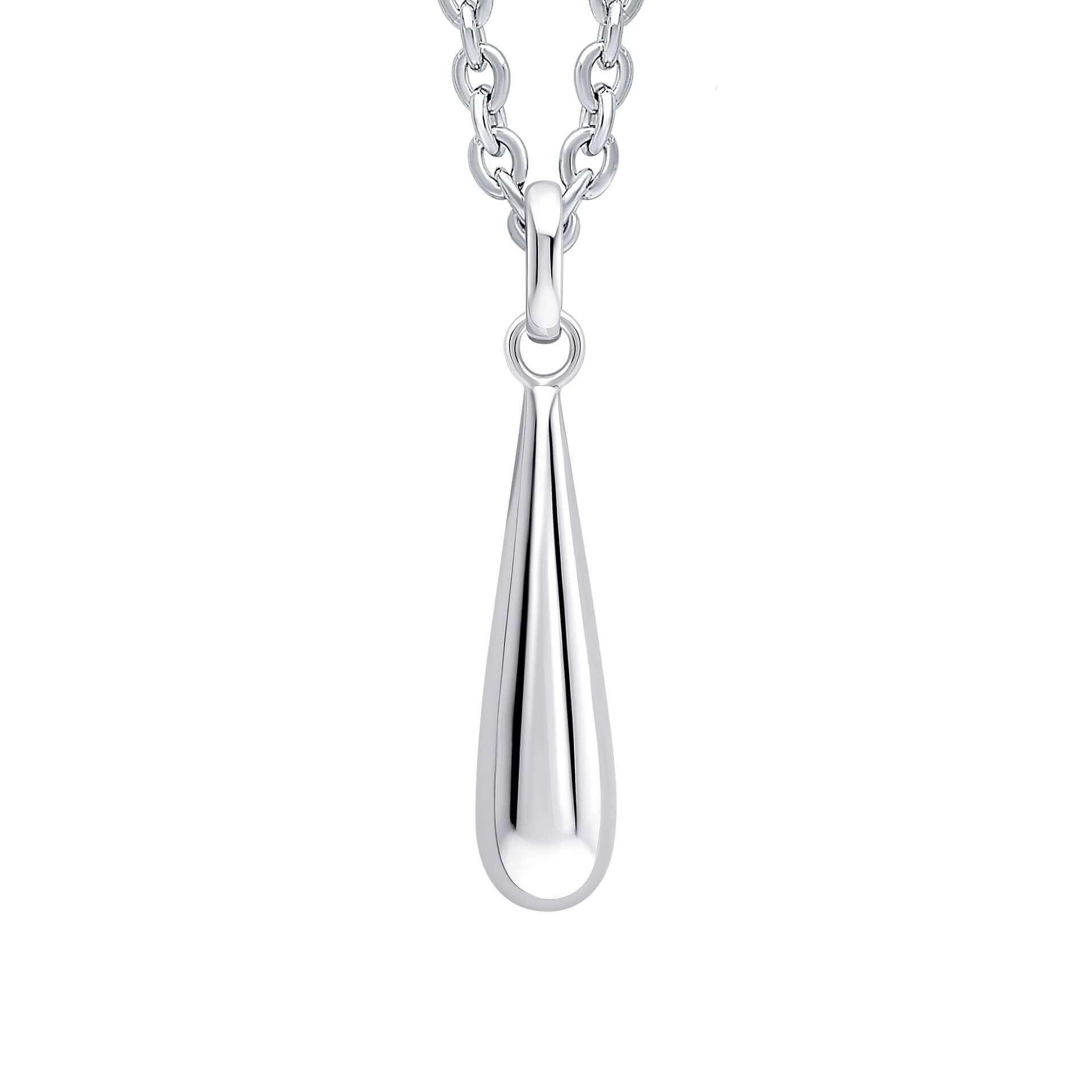 Gecko Jewellery Elongated Teardrop Pendant in Recycled Sterling Silver