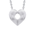 Gecko Jewellery Recycled Sterling Silver Ridged Heart Slider Pendant