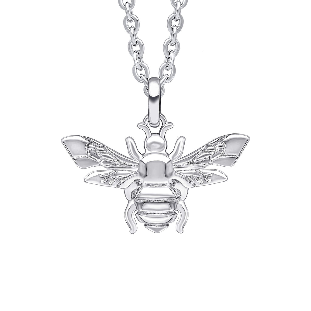 Gecko Jewellery Recycled Sterling Silver Bee Pendant Necklace