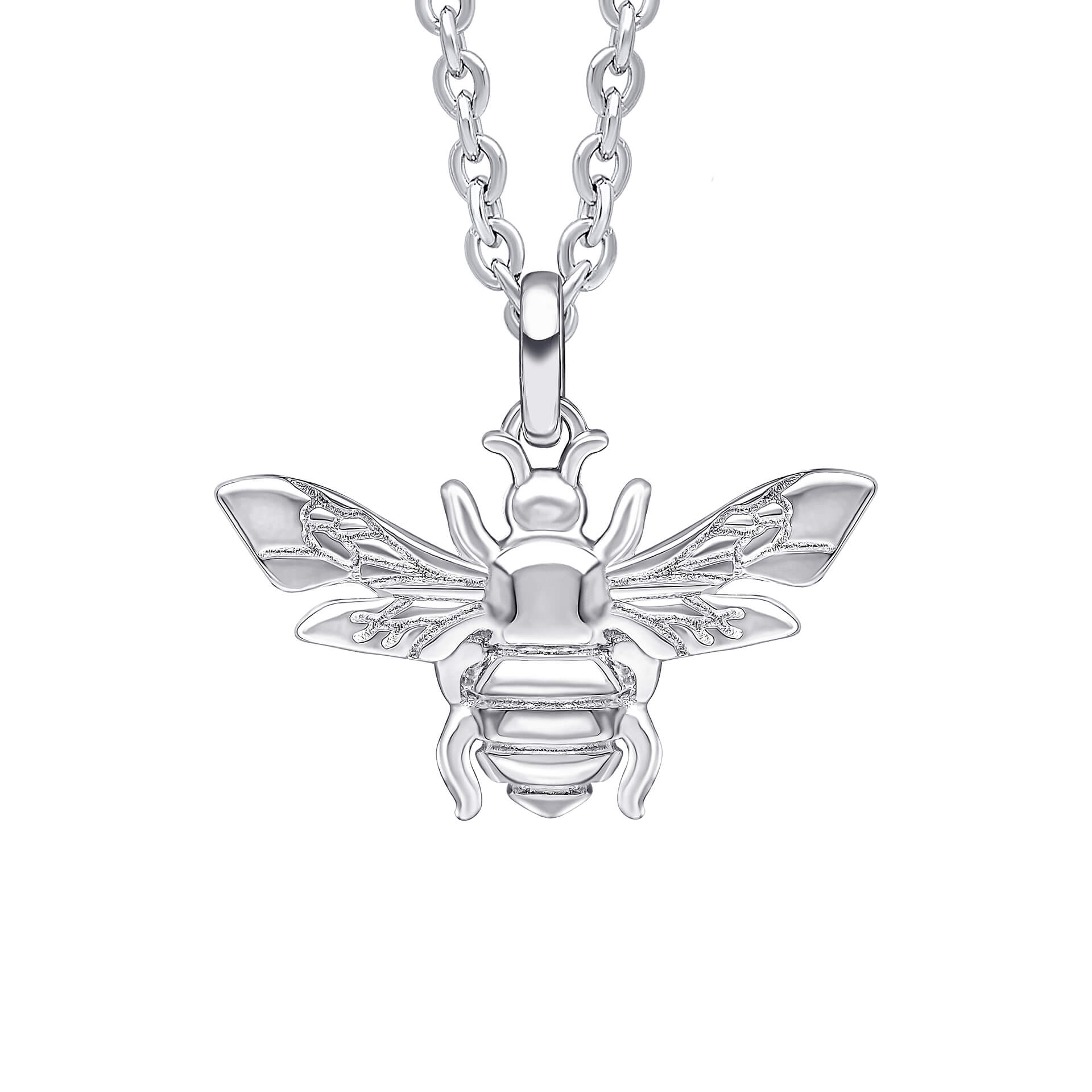 Gecko Jewellery Recycled Sterling Silver Bee Pendant Necklace